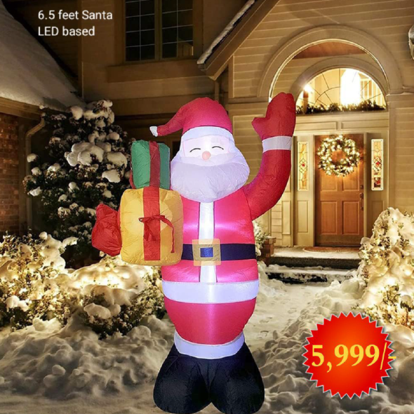 6.5 FEET HEIGHT INFLATABLE SANTA WITH LED LIGHTS